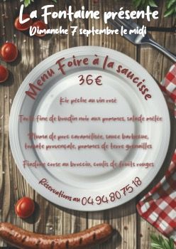 Menu foire a la saucisse